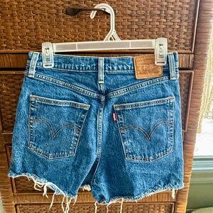 Levi's Women's Ribcage Blue Jean Shorts